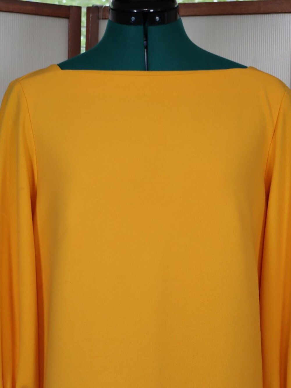 Tibi Golden Yellow Mini Dress with Balloon Sleeves - Picture 3 of 8